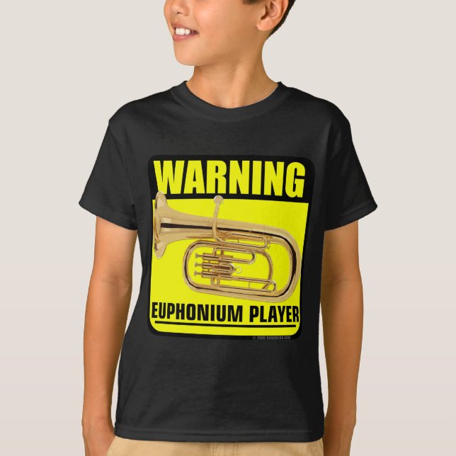 Warnung! Euphonium-Spieler T-Shirt (Vorderseite)