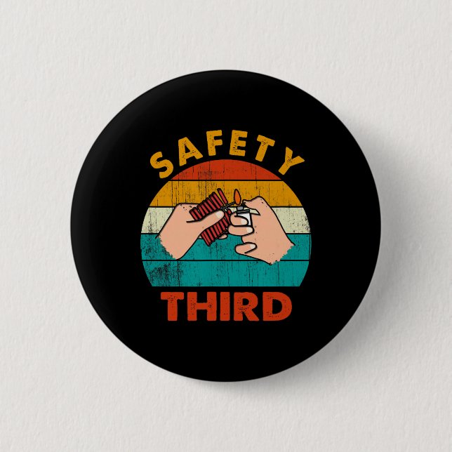 Warnung Feuerwerk Knallkörper Sicherheit 3. 4. Jul Button (Vorderseite)
