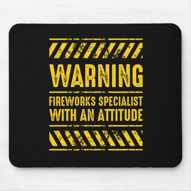 Warnung Feuerwerk Spezialist Pyro Pyrotechnic Gesc Mousepad (Vorne)