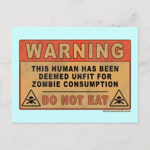 Warnung für den Zombie-Konsum ungeeignet Postkarte
