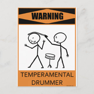 Warnung für einen temporären Drummer Postkarte