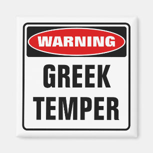 Warnung für griechischen Temper Magnet