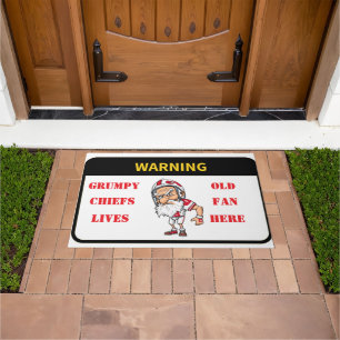 Warnung Grumpy Old Chiefs Fan lebt hier Haustürmat Fußmatte