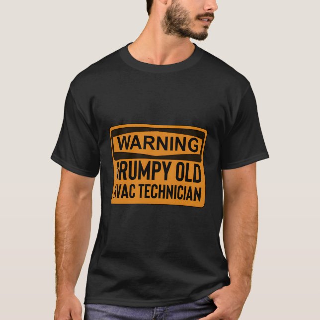Warnung Grumpy Old Hvac Techniker T-Shirt (Vorderseite)