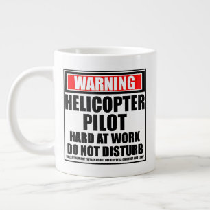Warnung Hubschrauberpilot Hart Am Arbeiten Jumbo-Tasse
