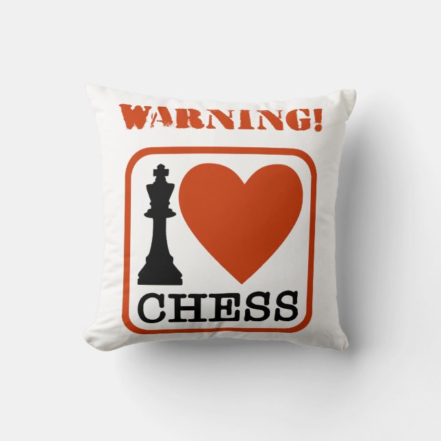 Warnung! I Liebe Schach Kissen (Vorderseite)