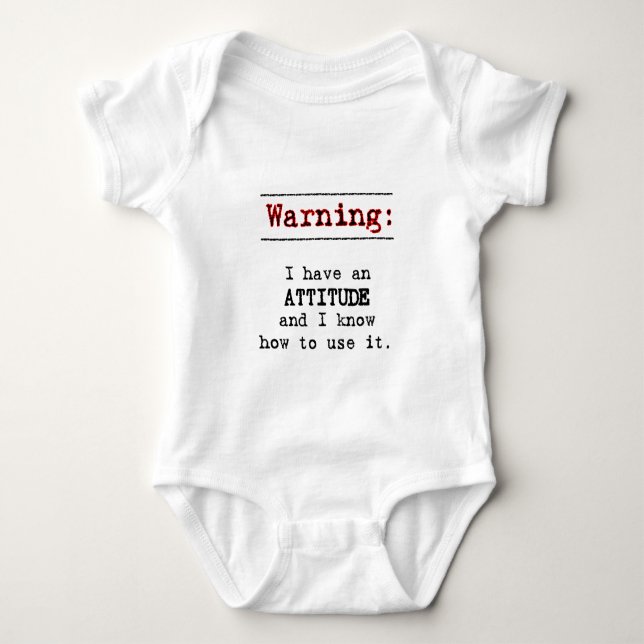 Warnung: Ich habe eine Einstellung Baby Strampler (Vorderseite)