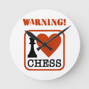Warnung! Ich liebe Schach Runde Wanduhr