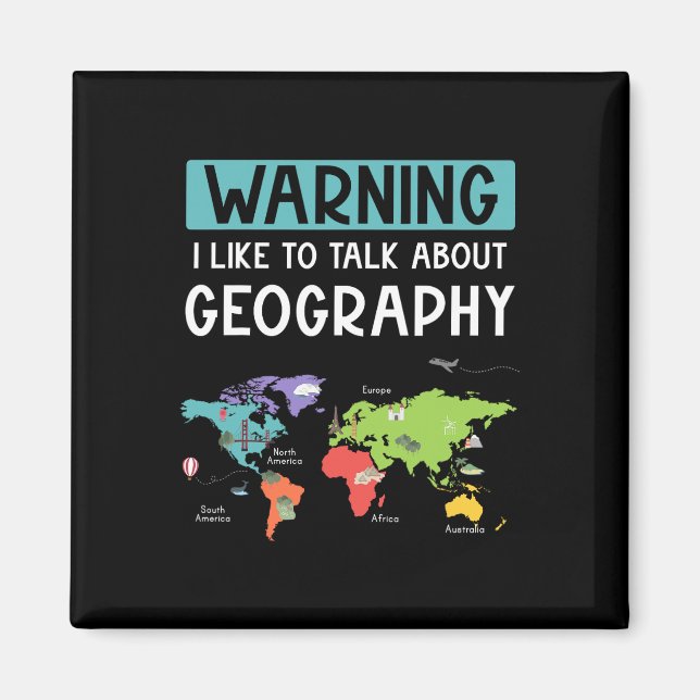 Warnung Ich rede gerne über Geografielehrer Auto Magnet (Vorne)