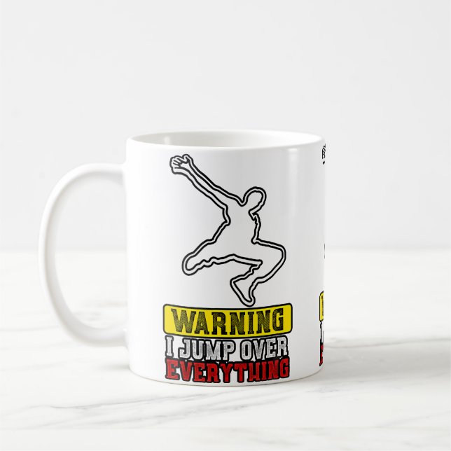 Warnung Ich Springe Über Alles - Free Running Park Kaffeetasse (Links)