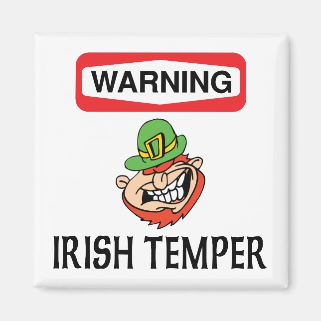 Warnung Irish Temper Magnet (Vorne)