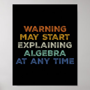 Warnung kann beginnen, Algebra lustige Mathe-Te lu Poster