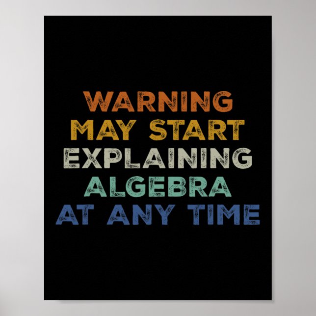 Warnung kann beginnen, Algebra lustige Mathe-Te lu Poster (Vorne)