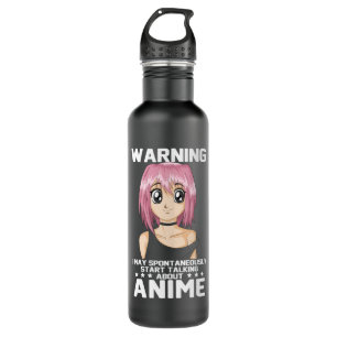 Warnung kann beginnen, über Animes zu sprechen Edelstahlflasche