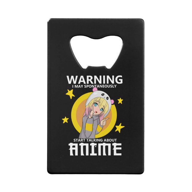 Warnung kann beginnen, über Animes zu sprechen Geldbeutel Flaschenöffner (Vorderseite)