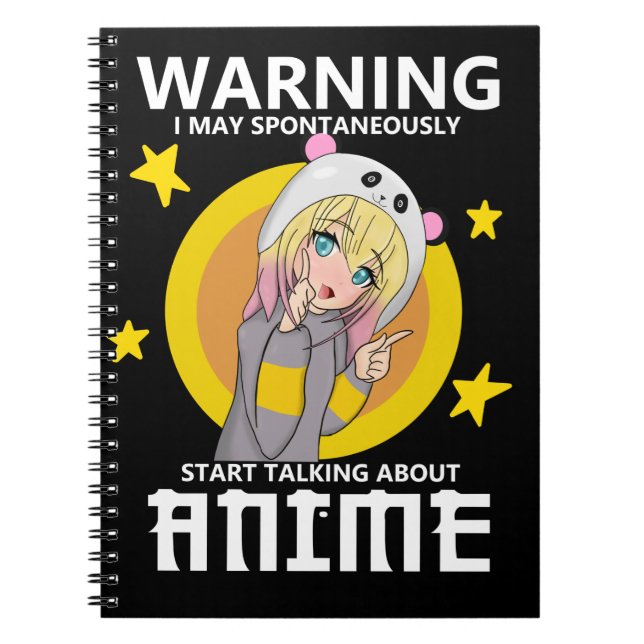 Warnung kann beginnen, über Animes zu sprechen Notizblock (Vorderseite)