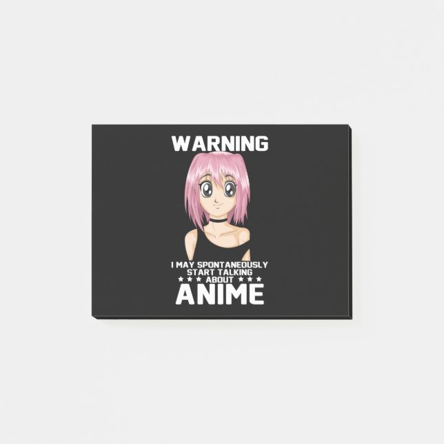 Warnung kann beginnen, über Animes zu sprechen Post-it Klebezettel (Vorderseite)