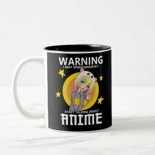Warnung kann beginnen, über Animes zu sprechen Zweifarbige Tasse
