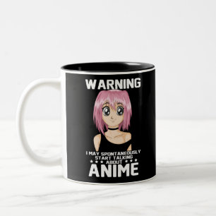 Warnung kann beginnen, über Animes zu sprechen Zweifarbige Tasse