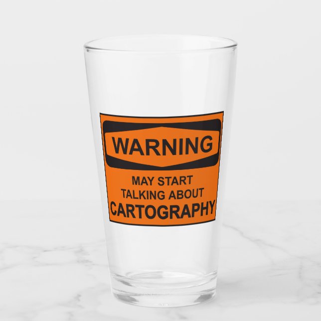 Warnung kann beginnen, über Kartographie zu sprech Glas (Vorderseite)