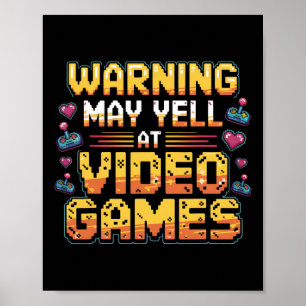 Warnung Kann Bei Videospielen Schreien Lustige Gam Poster