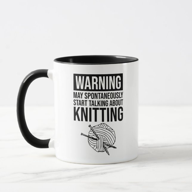 Warnung - Kann damit beginnen, über Stricken zu sp Tasse (Links)