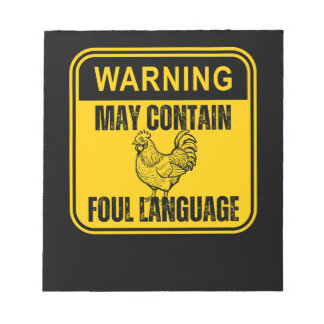 "Warnung - Kann Foul Language enthalten Notizblock