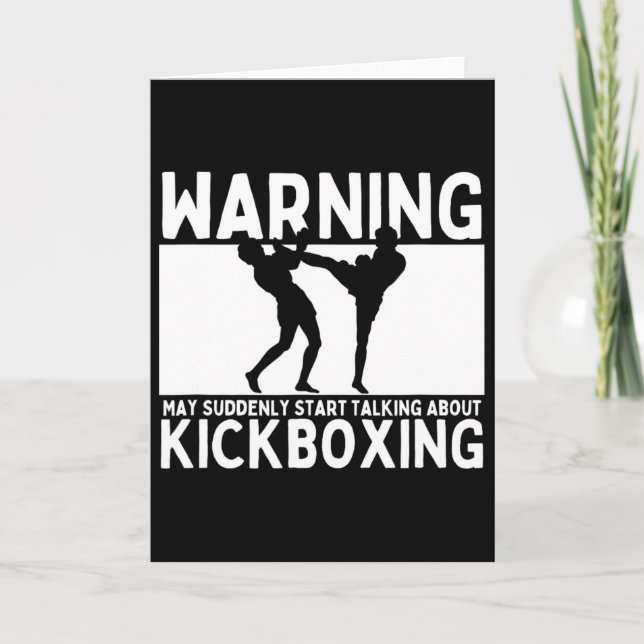 Warnung Kann Plötzlich Anfangen Über Kickboxen Zu  Karte (Vorderseite)