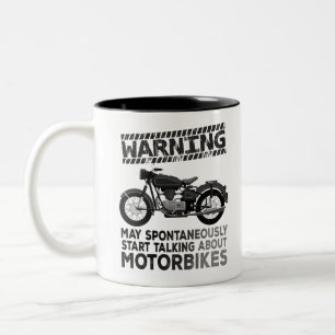 Warnung kann spontan beginnen, über Moto zu sprec Zweifarbige Tasse