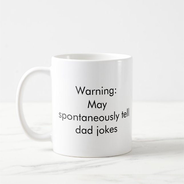 "Warnung: Kann spontan Vater Witze erzählen" Funny Kaffeetasse (Links)