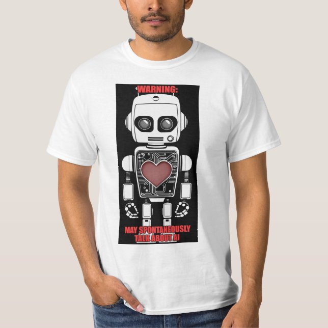Warnung: Kann über KI-Männer Weiß sprechen T-Shirt (Vorderseite)