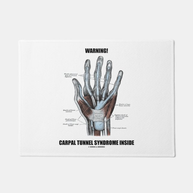 Warnung! Karpaltunnel-Syndrom Inside Anatomical Fußmatte (Vorderseite)