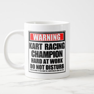 Warnung Kart Racing Champion hart am Arbeitsplatz Jumbo-Tasse