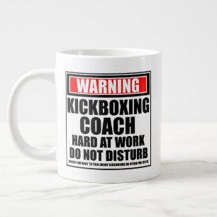Warnung Kickboxing Coach hart am Arbeitsplatz Jumbo-Tasse
