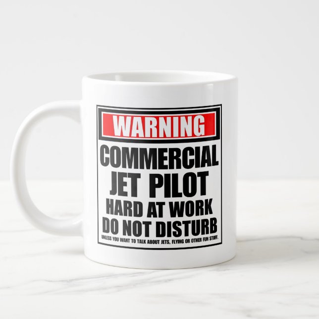 Warnung Kommerzieller Jet-Piloten Jumbo-Tasse (Links)