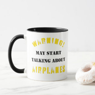 Warnung könnte beginnen, über Flugzeuge zu spreche Tasse