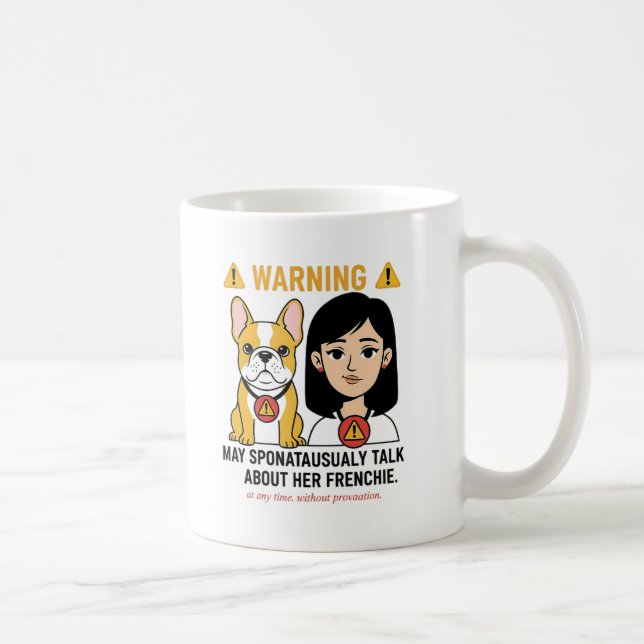 Warnung: Könnte über ihren Frenchie sprechen Lusti Kaffeetasse (Rechts)