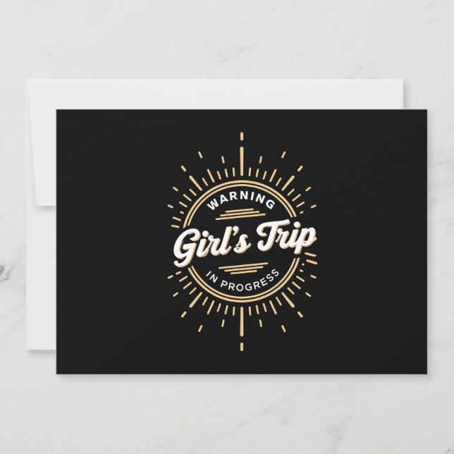 Warnung Mädchen Reise in Progress Sommerurlaub Einladung (Vorderseite)