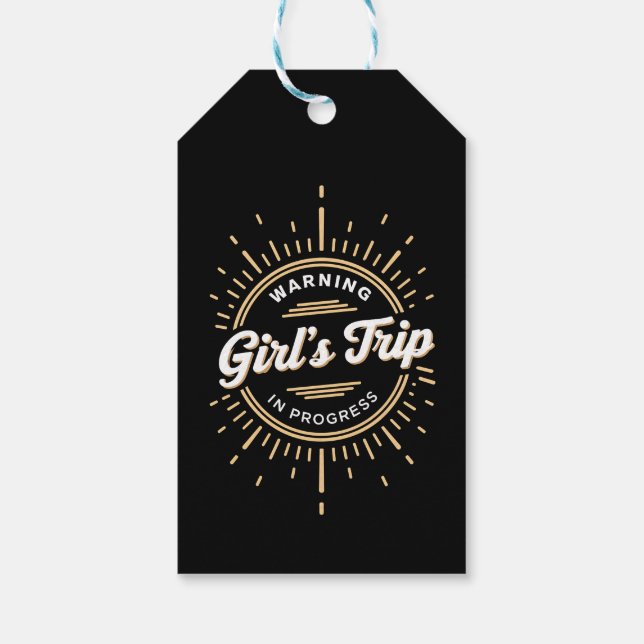 Warnung Mädchen Reise in Progress Sommerurlaub Geschenkanhänger (Rückseite)