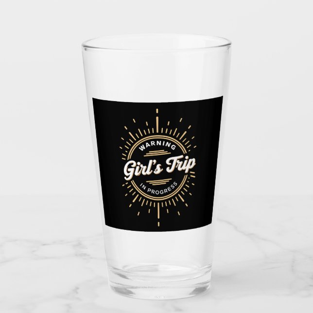 Warnung Mädchen Reise in Progress Sommerurlaub Glas (Vorderseite)