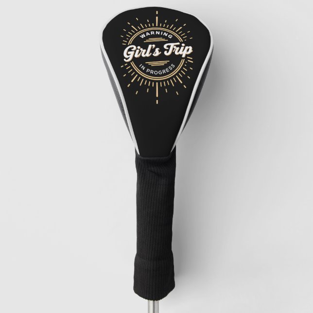 Warnung Mädchen Reise in Progress Sommerurlaub Golf Headcover (Vorderseite)