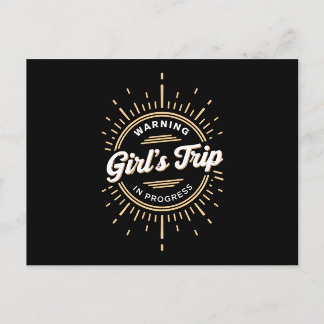 Warnung Mädchen Reise in Progress Sommerurlaub Postkarte (Vorderseite)