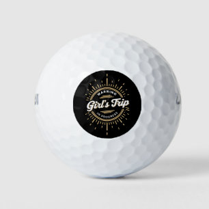 Warnung Mädchenreise im Gange Sommerferien Golfball