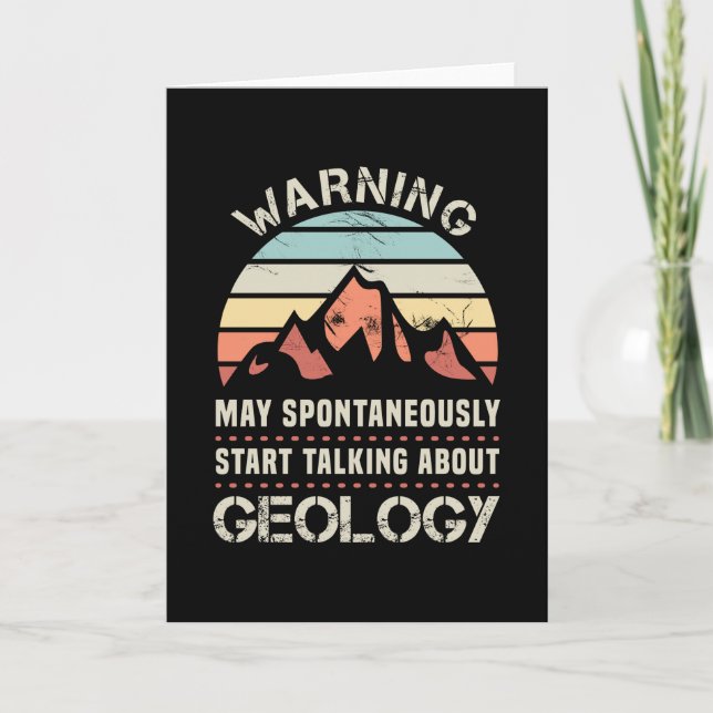 Warnung Mai sprechen über Geologie Geschenk Karte (Vorderseite)