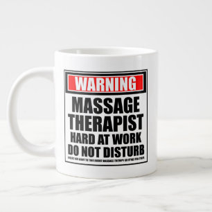Warnung Massagetherapeut hart am Arbeitsplatz Jumbo-Tasse