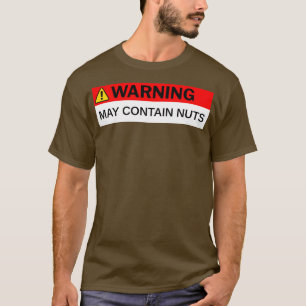 Warnung May enthält Nuts Funny Spaß Novelty Men J T-Shirt