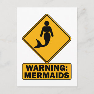 Warnung Mermaids Postkarte
