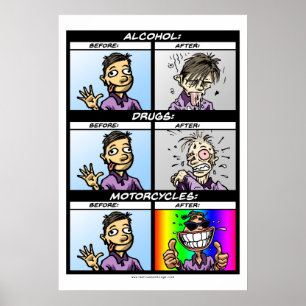 Warnung: Motorräder sind süchtig machend (aber Poster