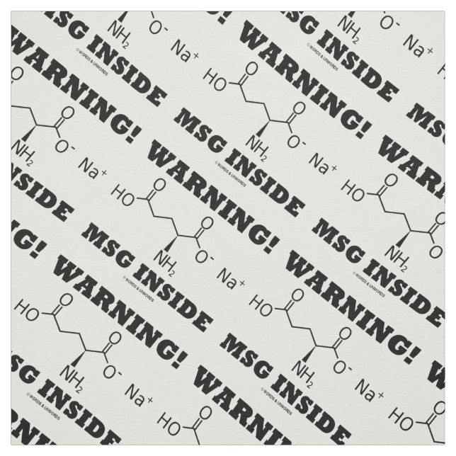 Warnung! MSG Inside Chemical Molecule Stoff (Muster)