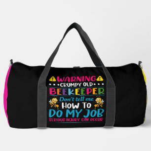 Warnung mürrischer alter Imker Duffle Bag